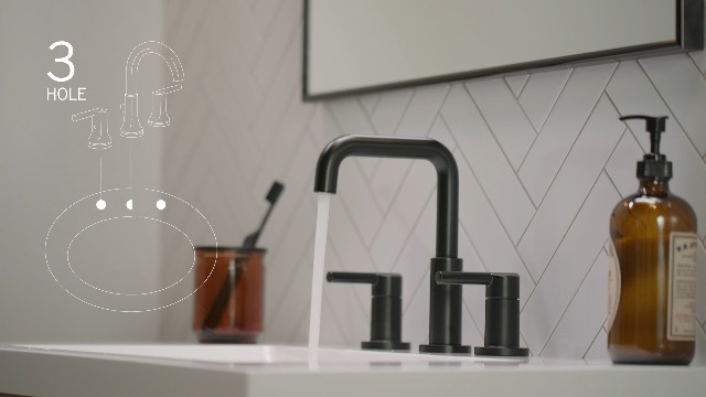 Delta Nicoli Matte Black/ Brushed Gold Faucet 3 Hole, 8 Inch